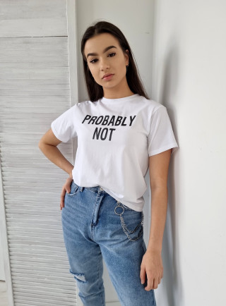 T-shirt PROBABLY NOT biały
