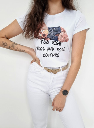 T-shirt z nadrukiem TED II biały