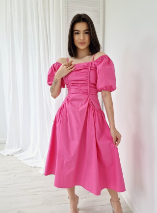 Sukienka bufki DIVALIO różowa