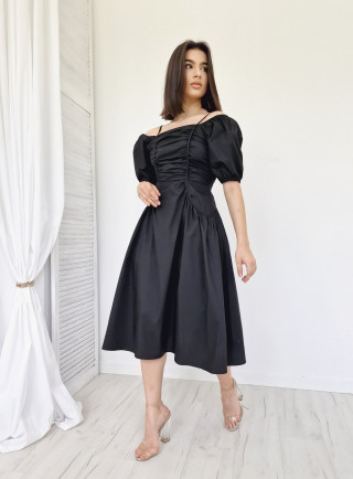 Sukienka bufki DIVALIO czarna