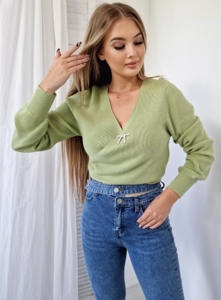 Sweter przypinka JOLI zielony