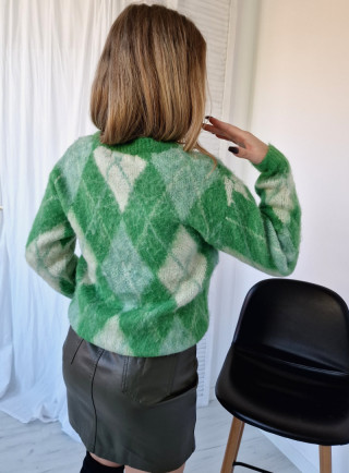 Sweter agryle włochaty ENZO zielony