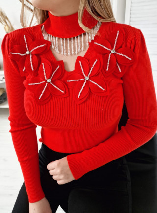 Bluzka z ozdobną aplikacją MELISA czerwona