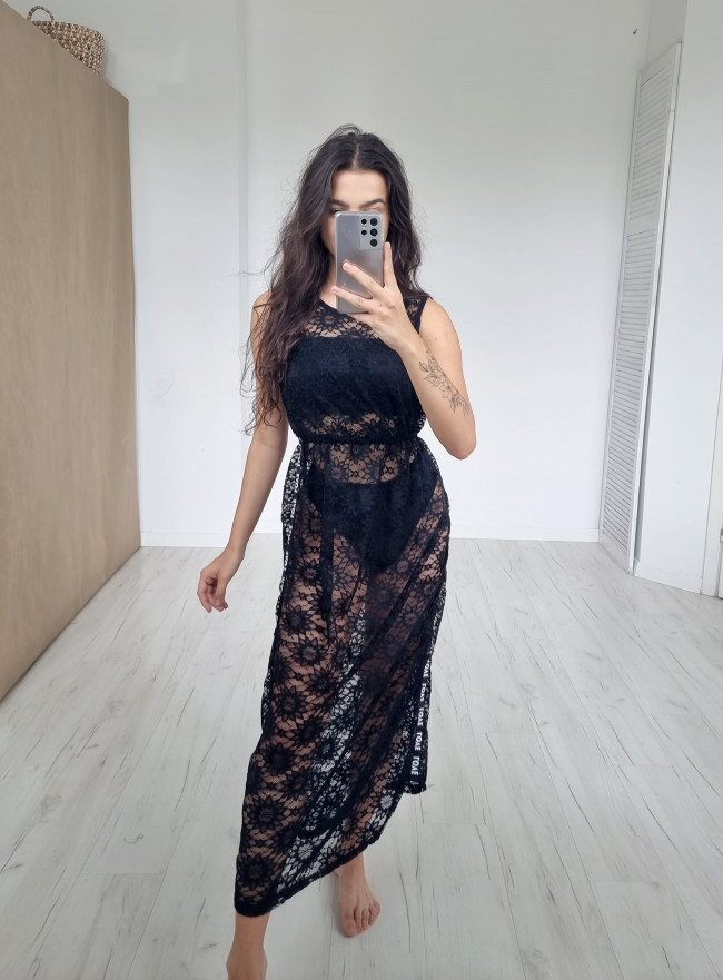 Sukienka maxi lampas OMBRONE czarna
